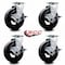 Service Caster 6 Inch Rubber on Cast Iron Swivel Caster Set with Roller Bearings and Brakes SCC-20S620-RSR-TLB-4 - alternate 3